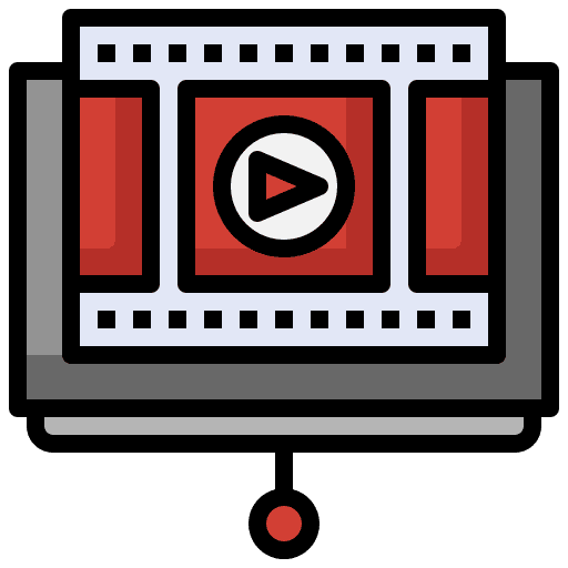 Video presentation audio video player music and multimedia icon