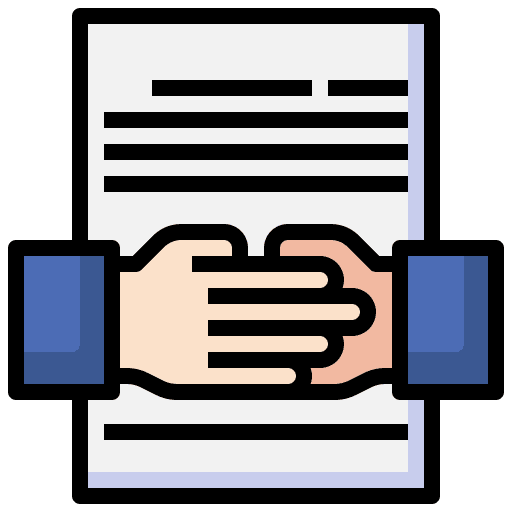 Agreement business and finance business partnership contract icon Agreement business and finance business partnership contract icon