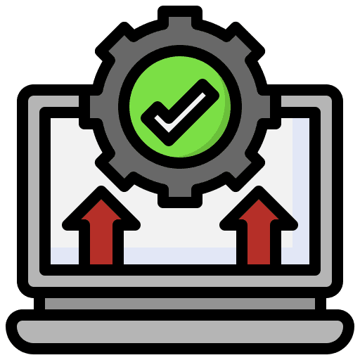 Development gear growth laptop icon Development gear growth laptop icon