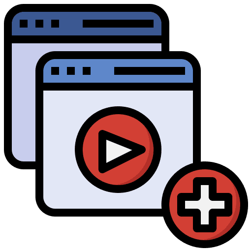 Slideshow gallery presentation add icon Slideshow gallery presentation add icon