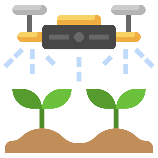 Drone garden watering drone icon