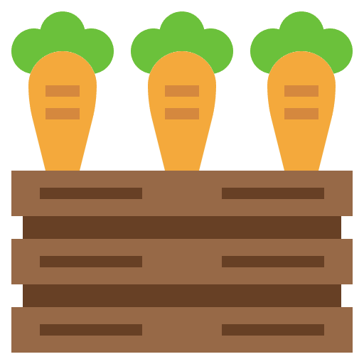 Harvest agriculture box farming and gardening icon Harvest agriculture box farming and gardening icon