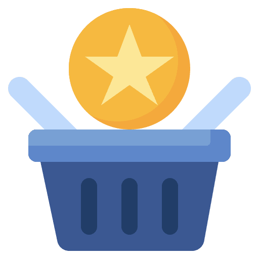 Basket reward points star basket icon