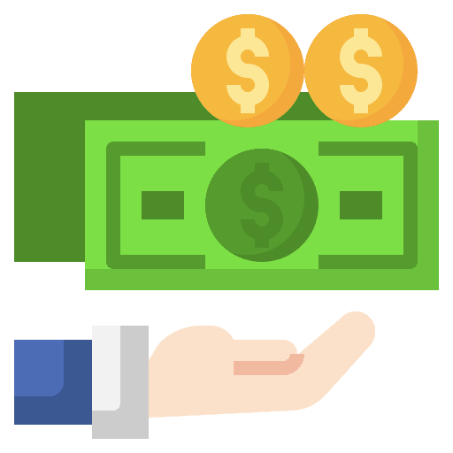 Salary hand money salary icon