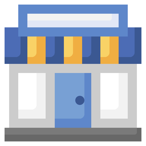 Store store architecture and city commerce icon