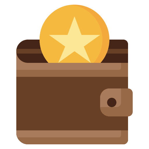 Wallet loyalty token star icon