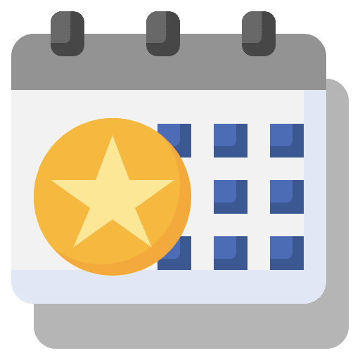 Calendar interface show favorite icon