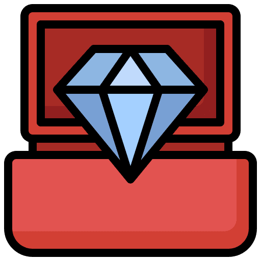 Gem marketing luxury box icon