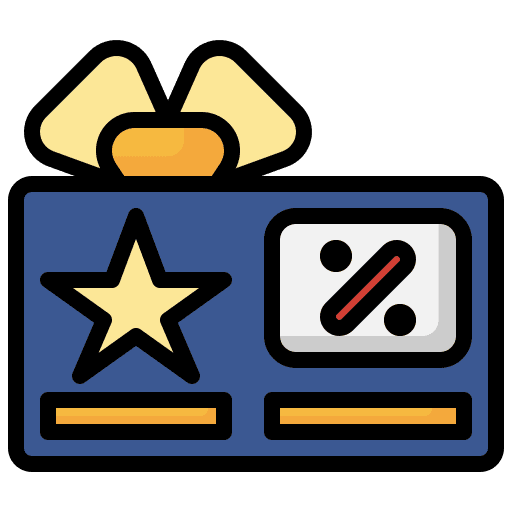 Gift card reward commerce and shopping gift icon