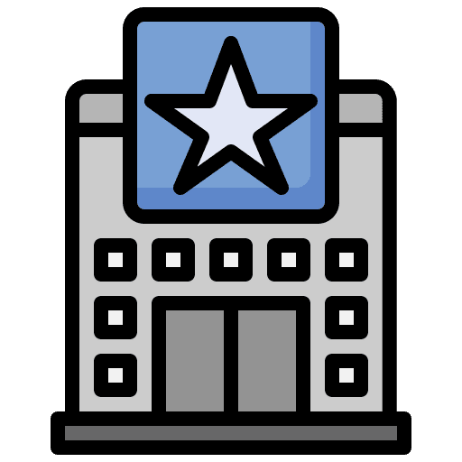 Hotel certification travel hostel icon
