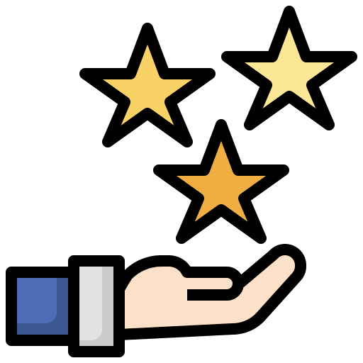 Review selection hand marketing icon