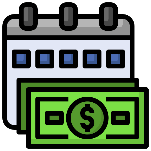 Earning calendar investment growth icon