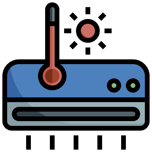 Hot thermometer heating electronics icon