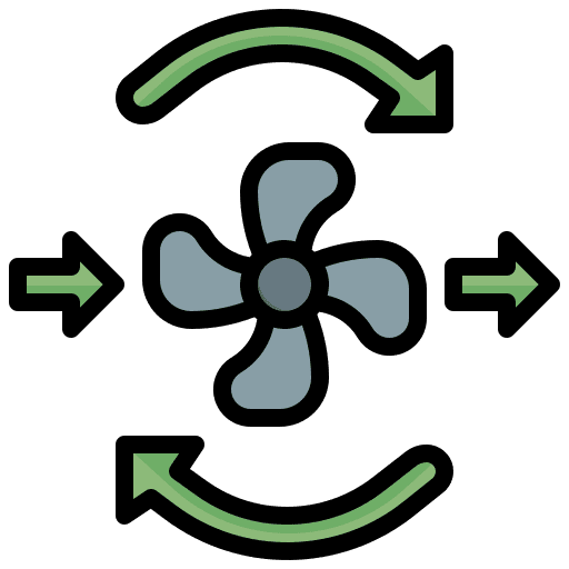 Ventilation electronics fan cooler icon