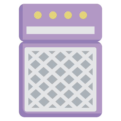 Amplifier sound box music and multimedia instrument icon