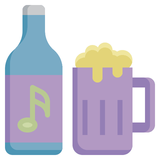 Beer alcoholic drink party food and restaurant icon