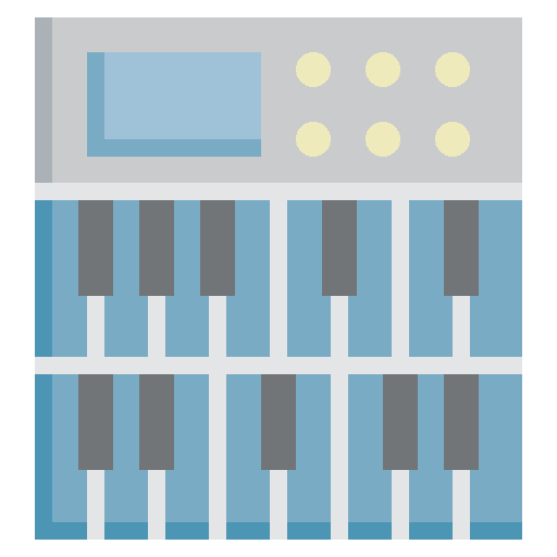 Piano musical instrument electronics music and multimedia icon Piano musical instrument electronics music and multimedia icon