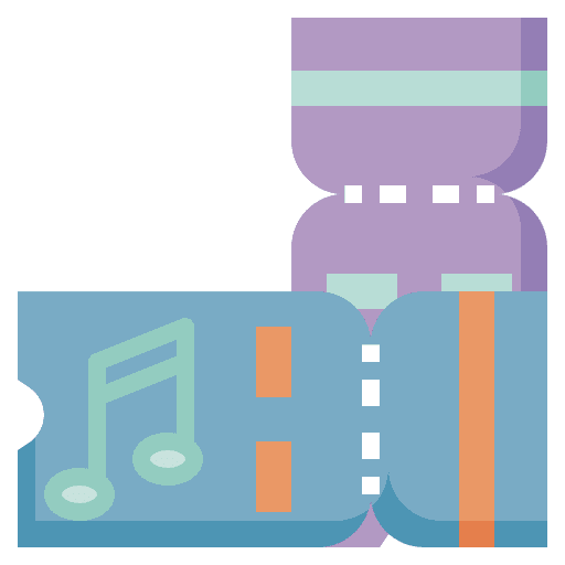 Ticket music notes access concert icon Ticket music notes access concert icon