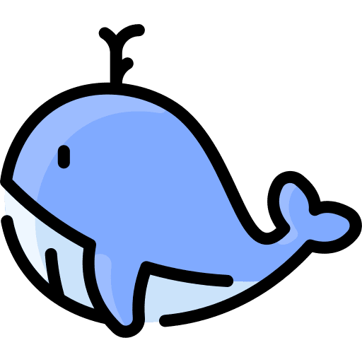 Whale aquatic mammal sea life icon