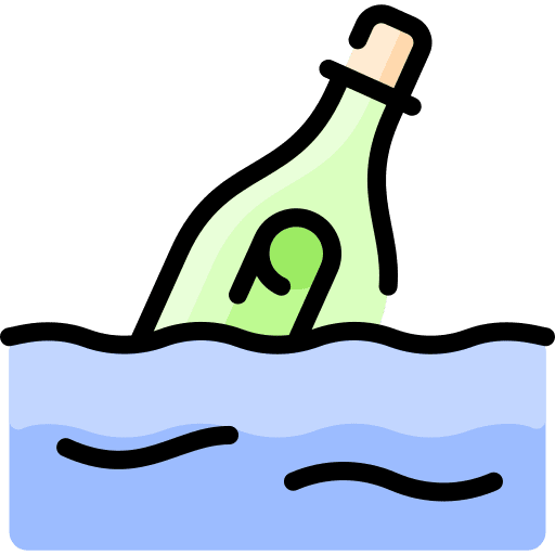 Message in a bottle sea water communications icon Message in a bottle sea water communications icon