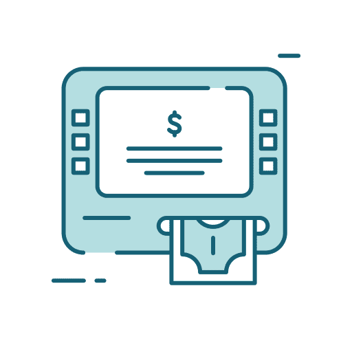 Atm machine business cash withdraw icon