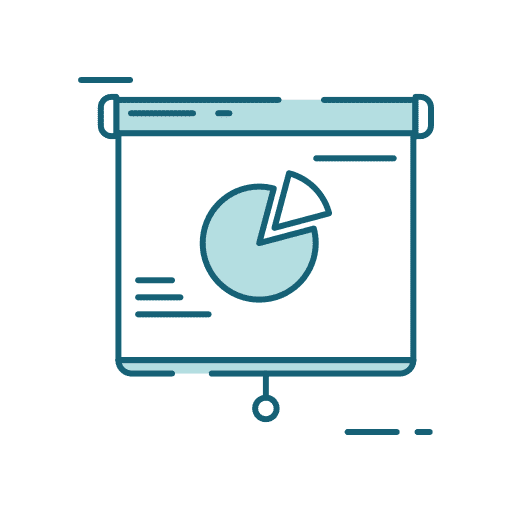 Pie chart analyze projector screen graphic chart icon