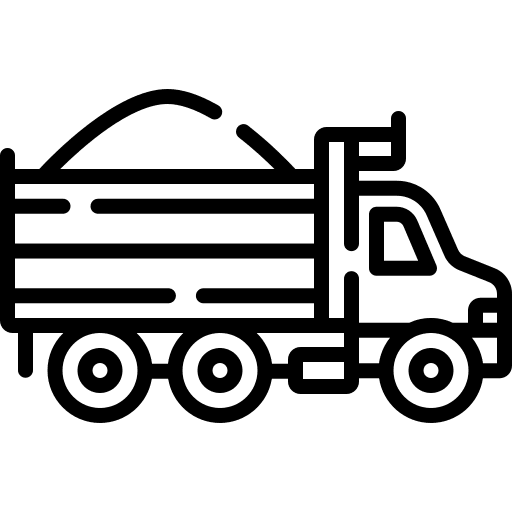 Dump truck construction and tools dumper transport icon