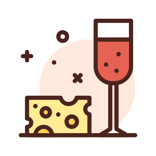 Cheese wine tasting cheese wine glass icon