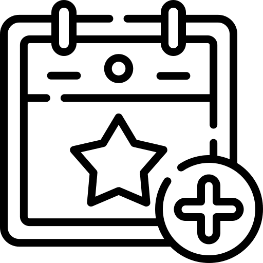 Add event star calendar plus sign icon
