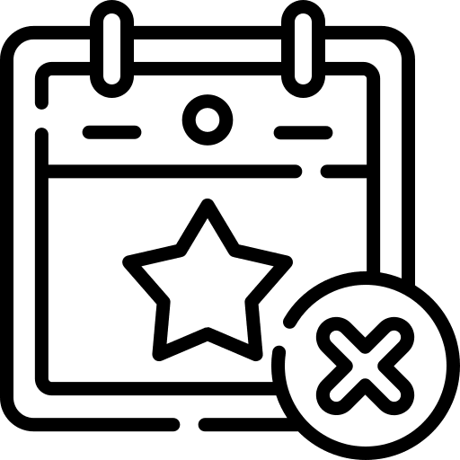 Delete planning schedule time and date icon Delete planning schedule time and date icon