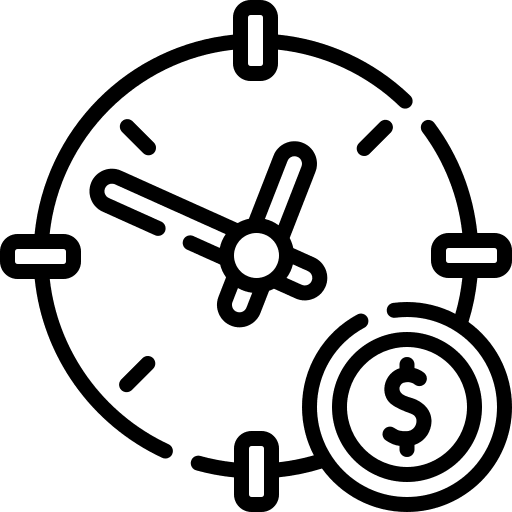 Time is money time and date time is money dollar symbol icon Time is money time and date time is money dollar symbol icon