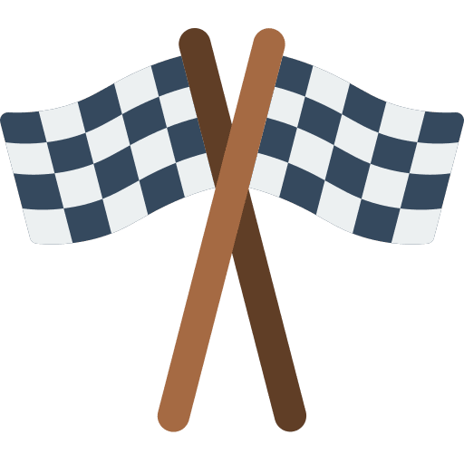 Flags race goal line icon