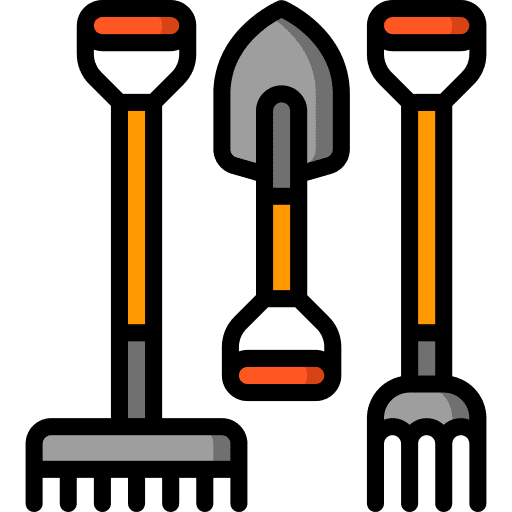 Gardening tools gardening tools shovel rake icon