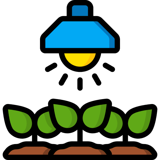 Plants seedlings lamp solar bulb icon