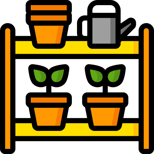Shelving farming and gardening planting shelf icon