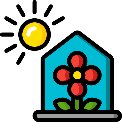 Flower gardening greenhouse farming and gardening icon