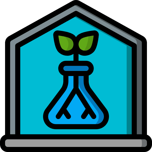 Greenhouse plant growing formula icon