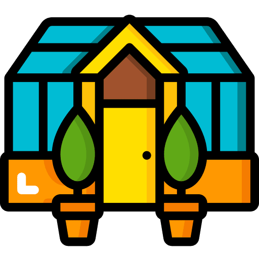 Greenhouse cultivation agriculture botanical icon