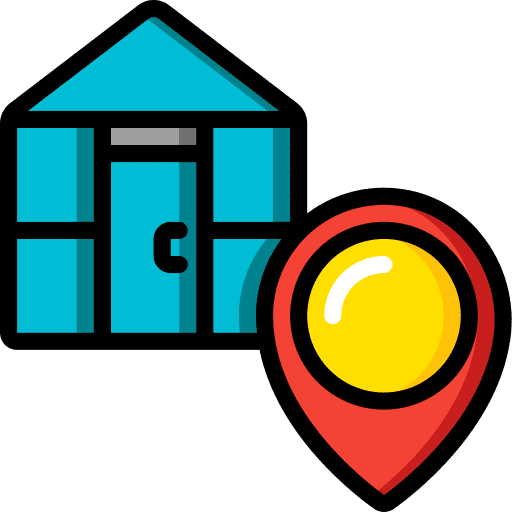 Greenhouse gardening location pin location icon