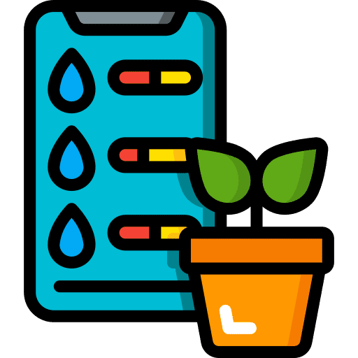 Smartphone chart watering irrigation icon