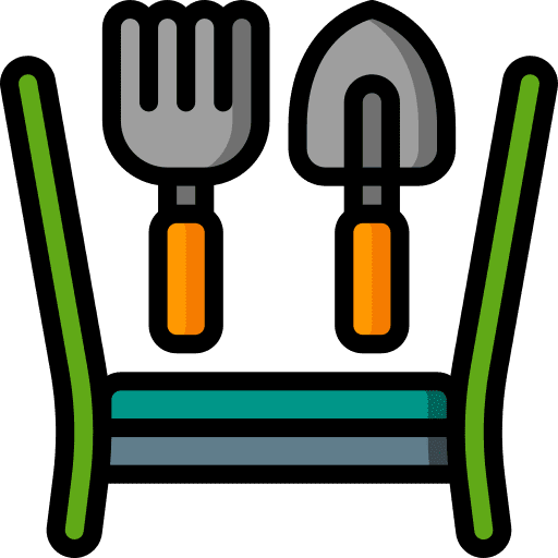 Stool equipment gardening trowel icon