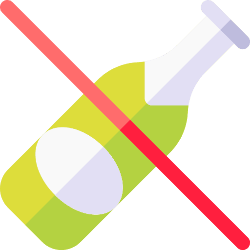 No alcohol sign prohibited signaling icon