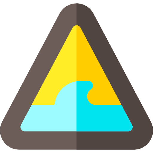 Tsunami inundation warning alert icon