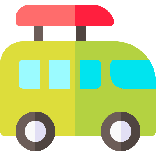 Van transport van surfboard icon
