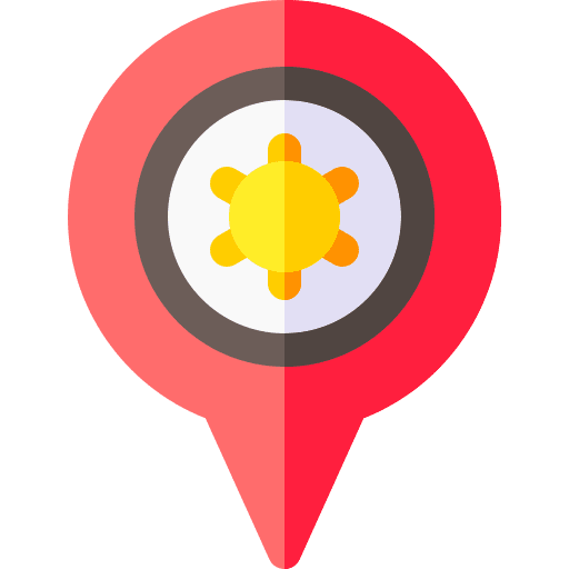 Pin sun weather map pointer icon Pin sun weather map pointer icon