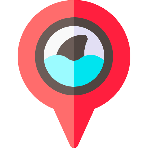Pin warning map pointer shark icon Pin warning map pointer shark icon