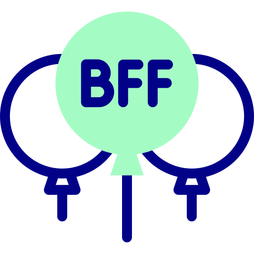 Balloons best friends birthday decoration icon Balloons best friends birthday decoration icon
