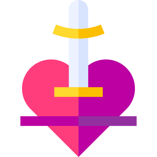 Heart sword heart old school icon Heart sword heart old school icon