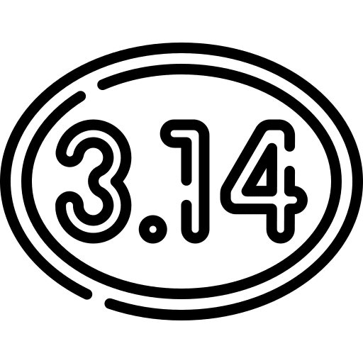 Pi maths education circumference icon Pi maths education circumference icon