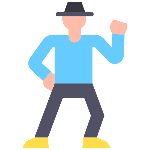 Dancing person man birthday and party icon Dancing person man birthday and party icon